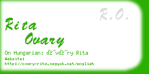 rita ovary business card